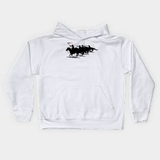 Cavalry Charge - Black Silhouette Kids Hoodie